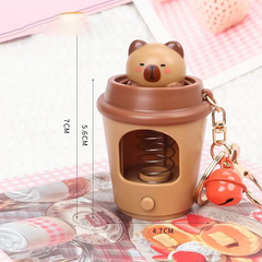 Capybara Hanging Bag Toy Milk Tea Cup Stress Relief Pop Fidget Keychain