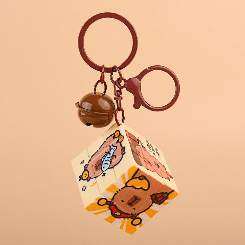 Capybara Hanging Bag Toy Set Cube Keychain