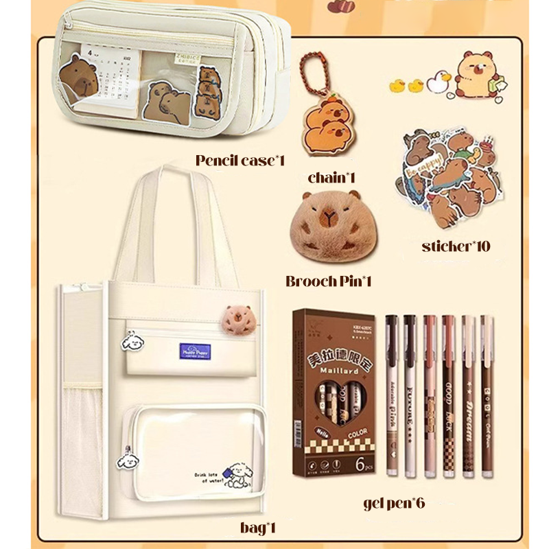 Capybara White Tutoring Bag Set