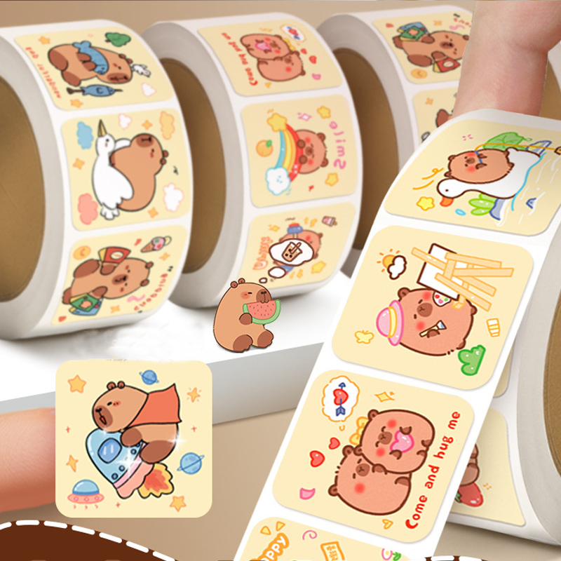 Capybara roll stickers