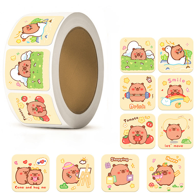 Capybara roll stickers