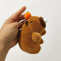 Cute Stress-Relief Bubble Blowing Capybara Keychain Plush Toy