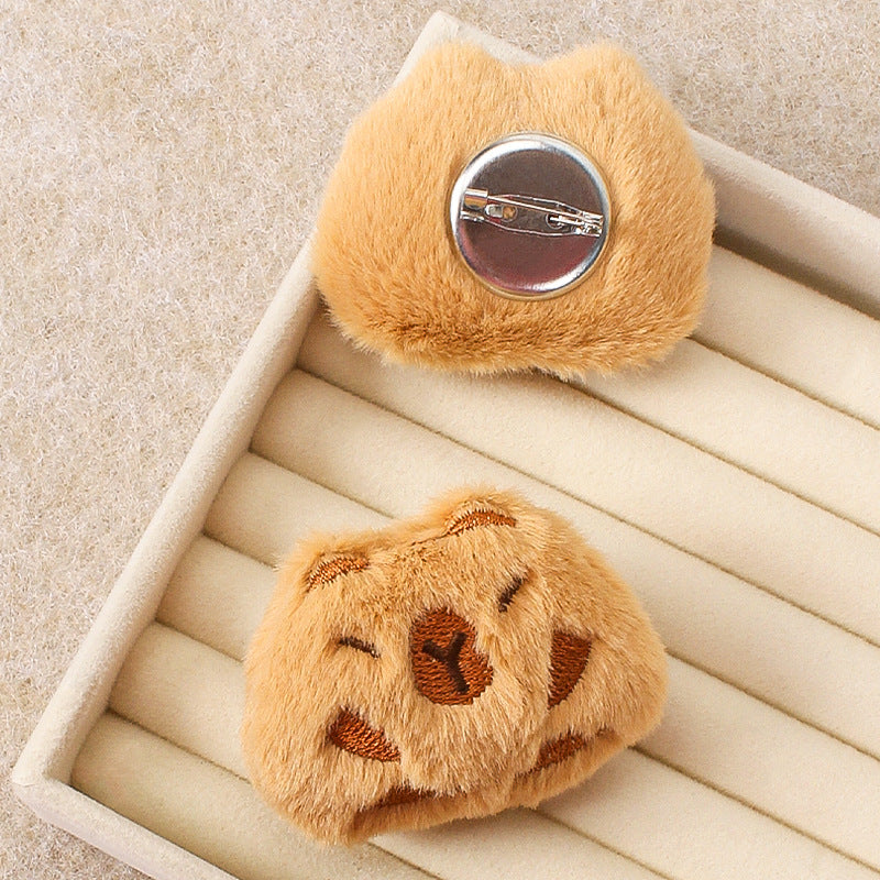 Capybara Plush Brooch